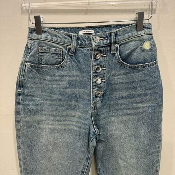 WeWoreWhat The Danielle w/Crystal Buttons Rigid Indigo Jeans Size 27 - Picture 6 of 10